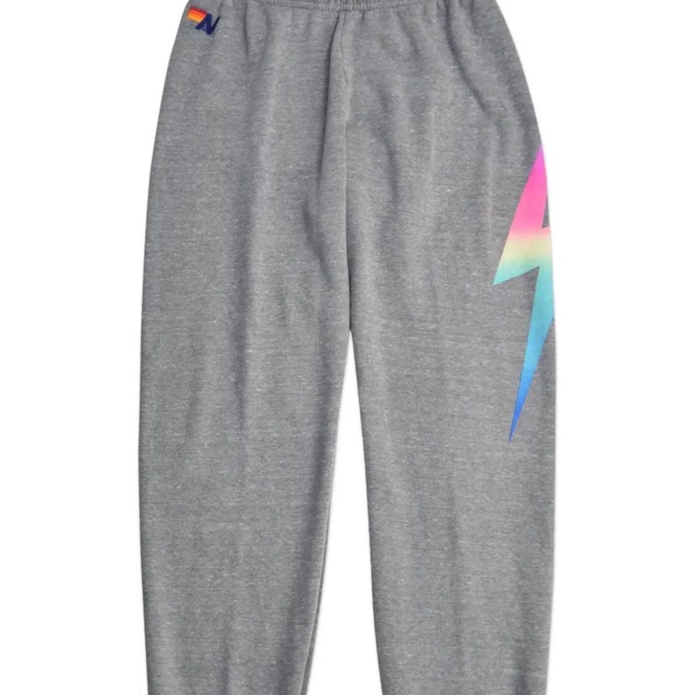 Aviator Nation bolt heather/rainbow pink sweatpants XS